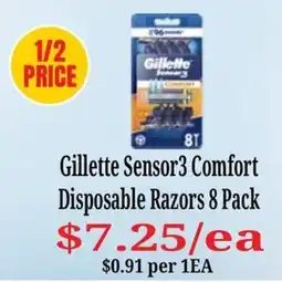 Farmer Jack's Gillette Sensor3 Comfort Disposable Razors offer