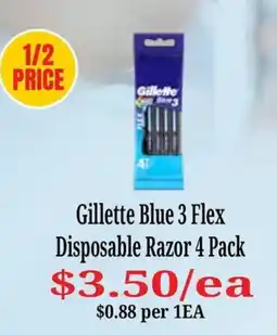 Farmer Jack's Gillette Blue 3 Flex Disposable Razor offer