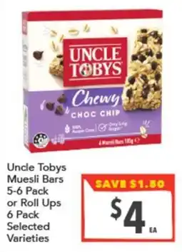 Supa Valu Uncle Tobys Muesli Bars offer