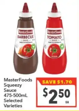 Supa Valu MasterFoods Squeezzy Sauce offer