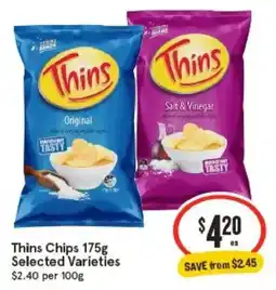 IGA Thins Chips Selected Varieties offer