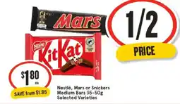 IGA Nestlé, Mars or Snickers Medium Bars offer
