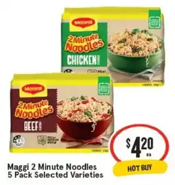 IGA Maggi 2 Minute Noodles 5 Pack Selected Varieties offer