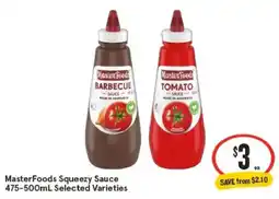 IGA MasterFoods Squeezey Sauce offer