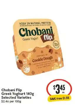 IGA Chobani Flip Greek Yoghurt Selected Varieties offer