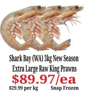 Shark Bay (WA) Extra Large Raw King Prawns