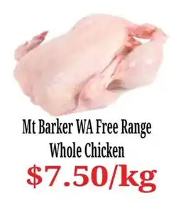 Farmer Jack's Mt Barker WA Free Range Whole Chicken offer