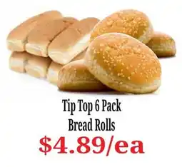 Farmer Jack's Tip Top 6 Pack Bread Rolls offer