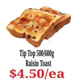 Farmer Jack's Tip Top Raisin Toast offer