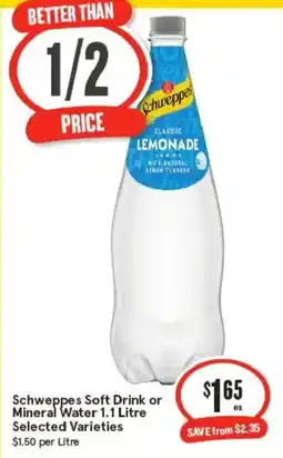 IGA Schweppes Soft Drink or Mineral Water offer