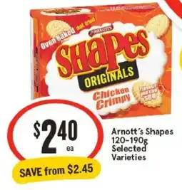 IGA Arnott's Shapes Chicken Crimpy offer