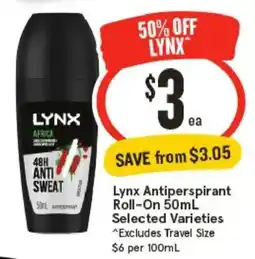IGA Lynx Antiperspirant Roll-On offer