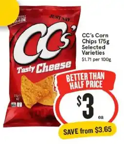 IGA CC's Corn Chips Tasty Cheese offer