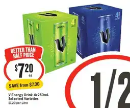 IGA V Energy Drink Selected Varieties offer