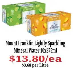 Farmer Jack's Mount Franklin Lightly Sparkling Mineral Water offer