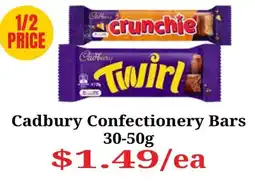 Farmer Jack's Cadbury Confectionery Bars offer