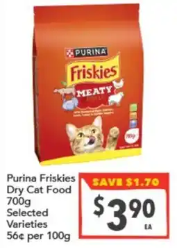 Supa Valu Purina Friskies Dry Cat Food Selected Varieties offer