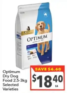 Supa Valu Optimum Dry Dog Food Selected Varieties offer