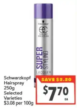 Supa Valu Schwarzkopf Hairspray offer