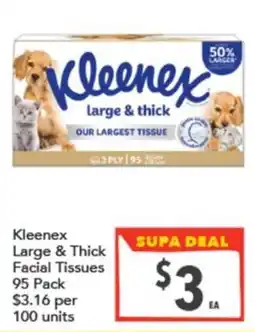 Supa Valu Kleenex Large & Thick Facial Tissues offer
