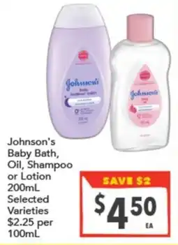 Supa Valu Johnson's Baby Bath, Oil, Shampoo or Lotion offer