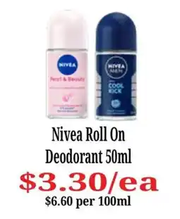 Farmer Jack's Nivea Roll On Deodorant offer