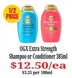 Farmer Jack's OGX Extra Strength Shampoo or Conditioner offer
