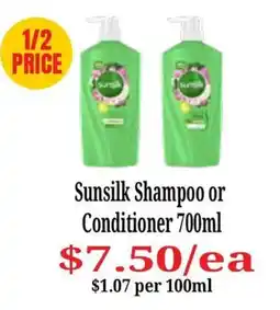 Farmer Jack's Sunsilk Shampoo or Conditioner offer