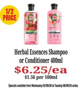 Farmer Jack's Herbal Essences Shampoo or Conditioner offer