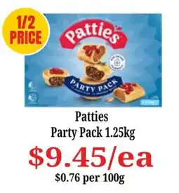 Farmer Jack's Patties Party Pack offer