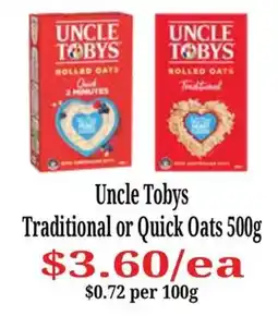 Farmer Jack's Uncle Tobys Rolled Oats offer