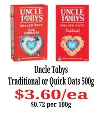Farmer Jack's Uncle Tobys Rolled Oats offer