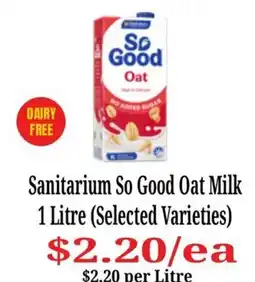 Farmer Jack's Sanitarium So Good Oat Milk offer