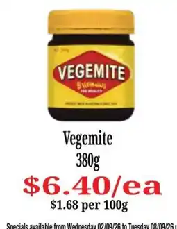 Farmer Jack's Vegemite offer
