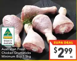 Supa Valu Australian Fresh Chicken Drumsticks offer