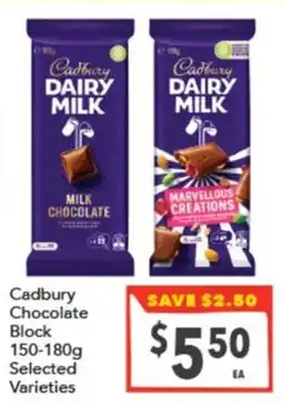 Supa Valu Cadbury Chocolate Block offer