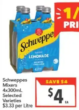 Supa Valu Schweppes Mixers offer