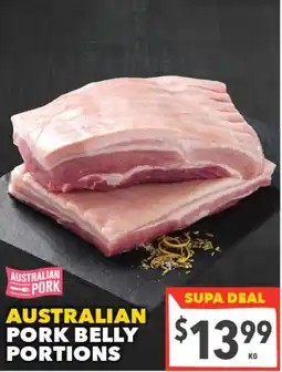 Supa Valu Australian Pork Belly Portions offer