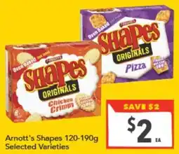 Supa Valu Arnott's Shapes Selected Varieties offer