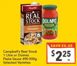 Supa Valu Campbell's Real Stock Pasta Sauce offer