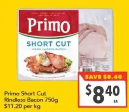 Supa Valu Primo Short Cut Rindless Bacon offer
