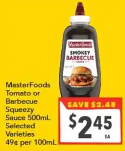 Supa Valu MasterFoods Squeezey Sauce offer