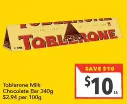 Supa Valu Toblerone Milk Chocolate Bar offer