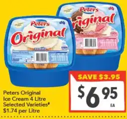 Supa Valu Peters Original Ice Cream offer