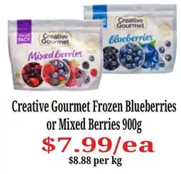 Farmer Jack's Creative Gourmet Frozen Blueberries or Mixed Berries offer