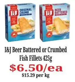 Farmer Jack's I&J Beer Battered or Crumbed Fish Fillets offer