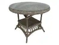 LivingStyles Amos Glass Topped Rattan Round Dining Table, 100cm offer