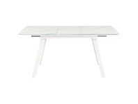LivingStyles Balea Glass Top Extendable Dining Table, 140-180cm, White Quatz offer