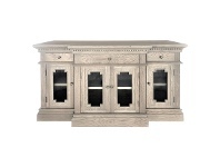 LivingStyles St. James Oak Timber 4 Door 3 Drawer High TV Stand / Sideboard, 152cm, Weathered Oak offer