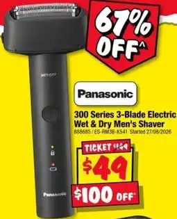 JB Hi-Fi Panasonic 300 Series 3-Blade Electric Wet & Dry Men's Shaver offer